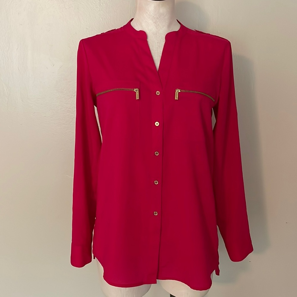 EUC Calvin Klein Hot Pink Button Down. XS